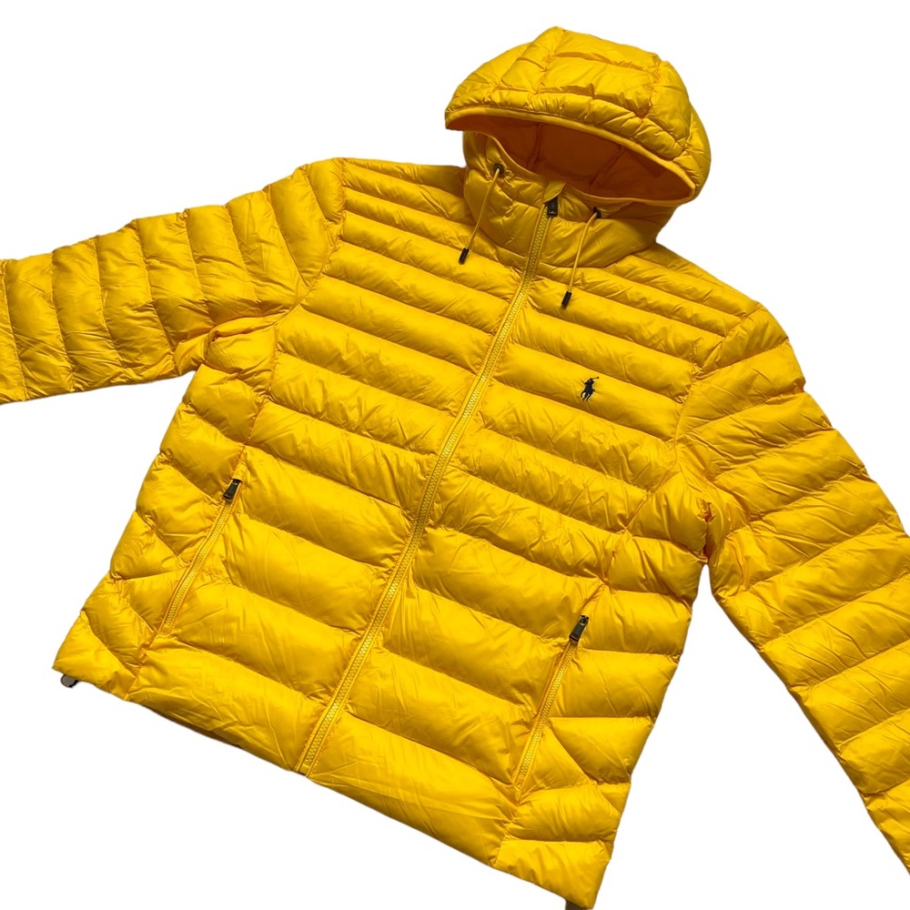 POLO RALPH LAUREN Packable Lightweight Quilted Hooded Puffer Jacket  Yellow - Picture 2 of 15